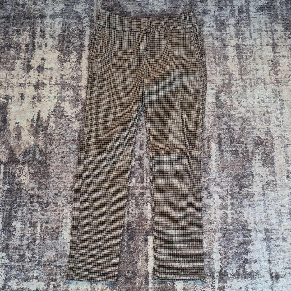 Worthington Women's Checkered Straight Leg Pants - Black and Brown
